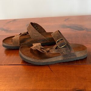 White Mountain Brown Braided Sandals